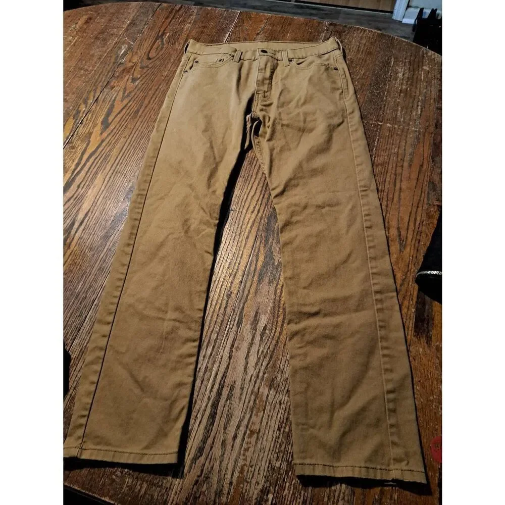 Levi’s 513 Slim Straight Brown Denim Jeans Men’s 32x30 Cotton Blend Casual Pants